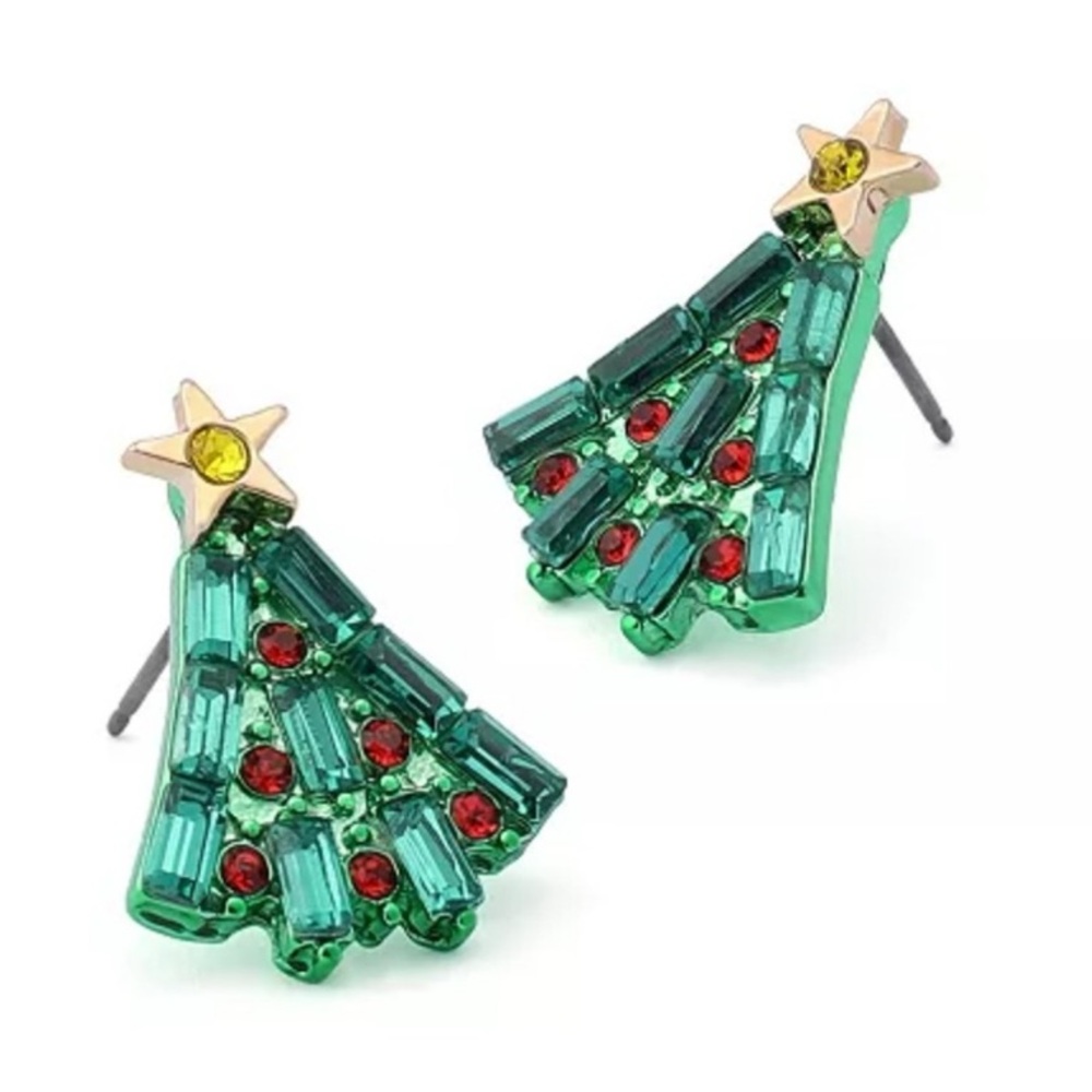 BETSEY JOHNSON Santa Baby Red & Green Crystal Baguettes Christmas Tree NEW NWT - Picture 4 of 4